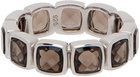 Tom Wood Silver Quartz Cushion Band Ring