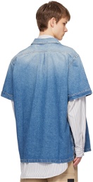 Givenchy Blue Faded Denim Shirt