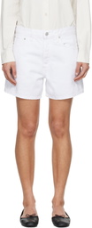AGOLDE White Leith Denim Shorts