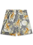 GO BAREFOOT - Printed Cotton-Blend Shorts - Gray