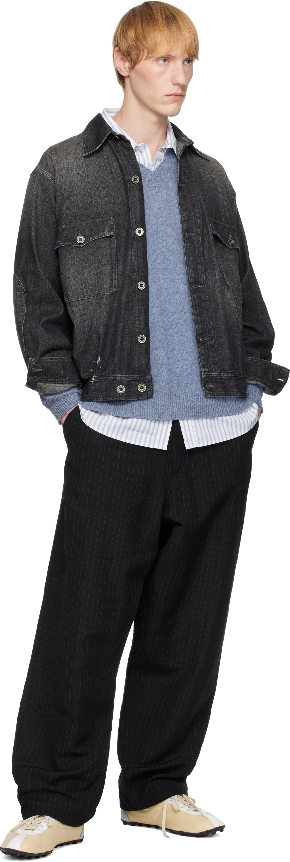Maison Margiela Black Distressed Denim Jacket Maison Margiela