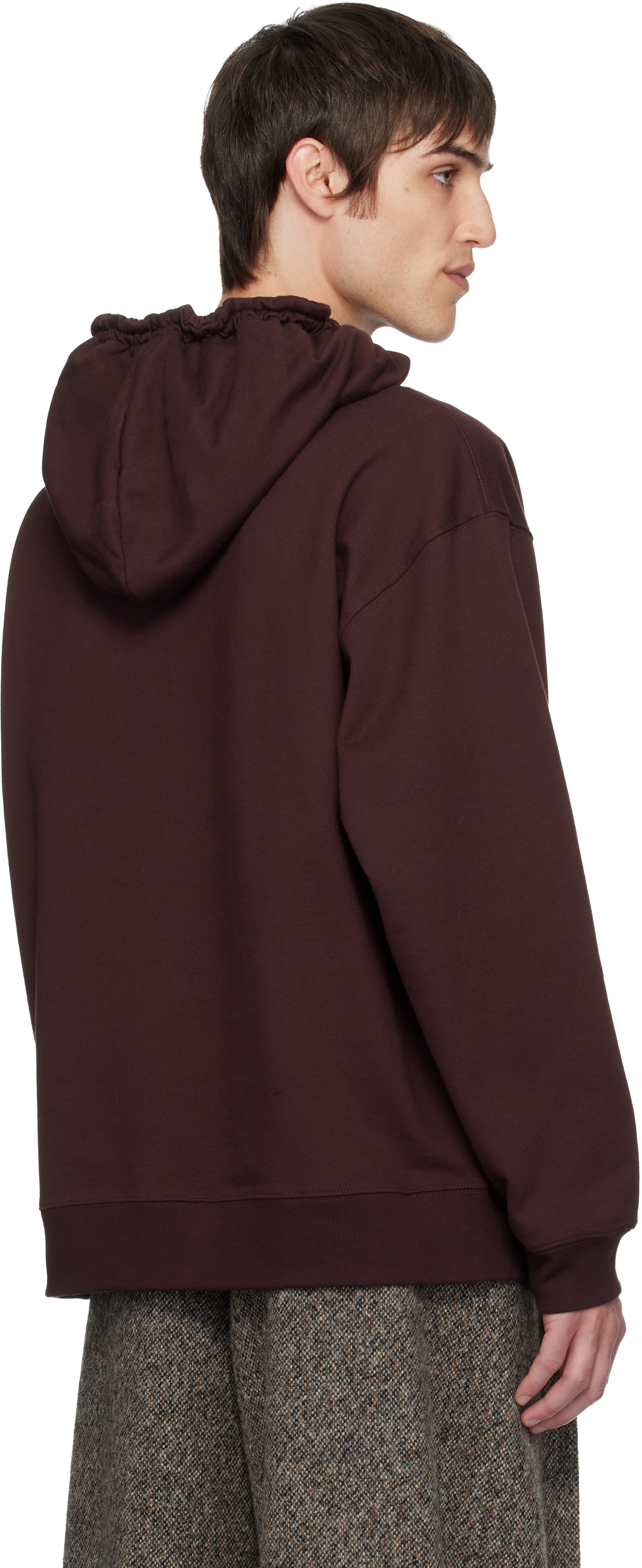 Dries Van Noten Burgundy Loose Fit Hoodie