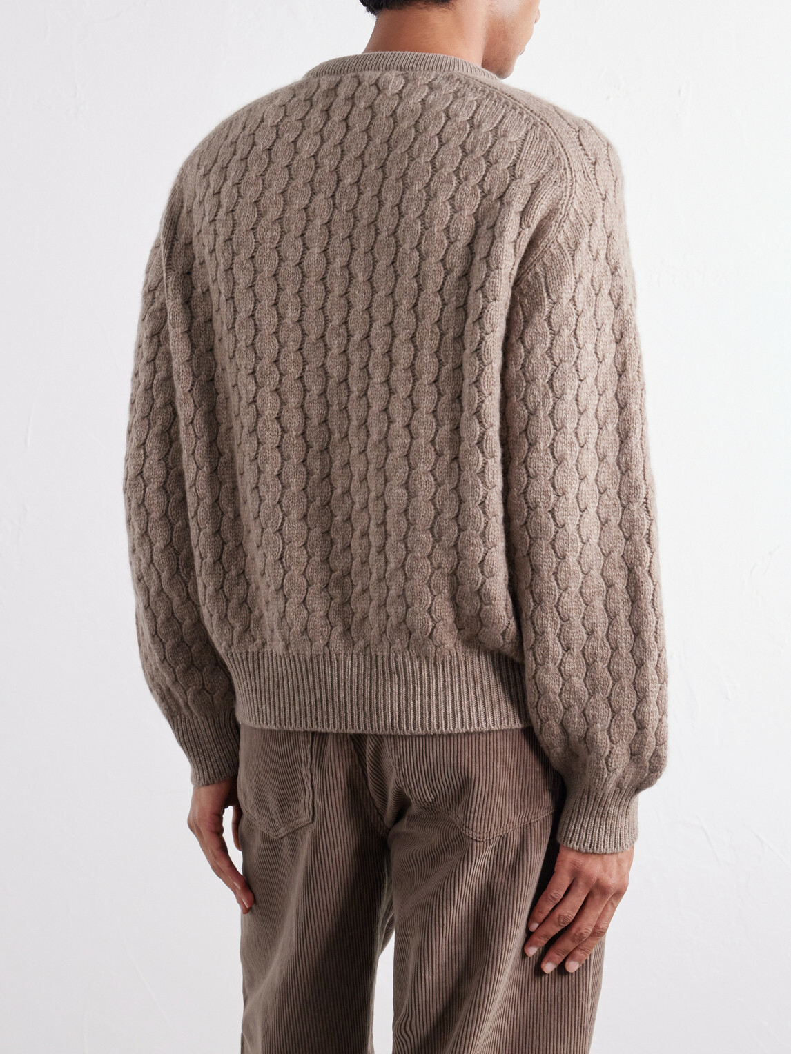 Begg & Co - Cable-Knit Cashmere and Wool-Blend Sweater - Brown