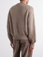Begg & Co - Cable-Knit Cashmere and Wool-Blend Sweater - Brown