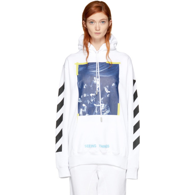 Photo: Off-White White Diagonal Caravaggio Hoodie