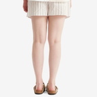 AMI Paris Women's Elasticated Shorts in Off White/Blue