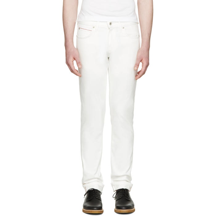 Photo: Naked and Famous Denim White Super Skinny Guy Jeans
