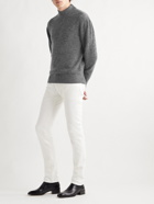 TOM FORD - Slim-Fit Brushed Cashmere, Mohair and Silk-Blend Mock-Neck Sweater - Gray