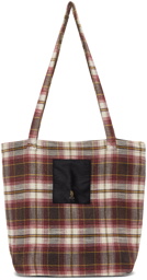 R13 Burgundy Medium Plaid Tote