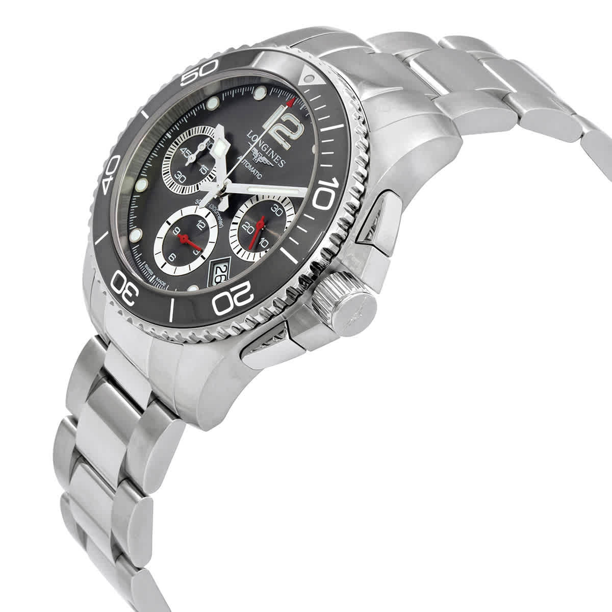 Longines Hydroconquest Chronograph Automatic Grey Dial Watch L3.783.4.76.6