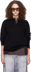 Stone Island Black 5100024 Micro Stitch Soft Organic Cotton Polo