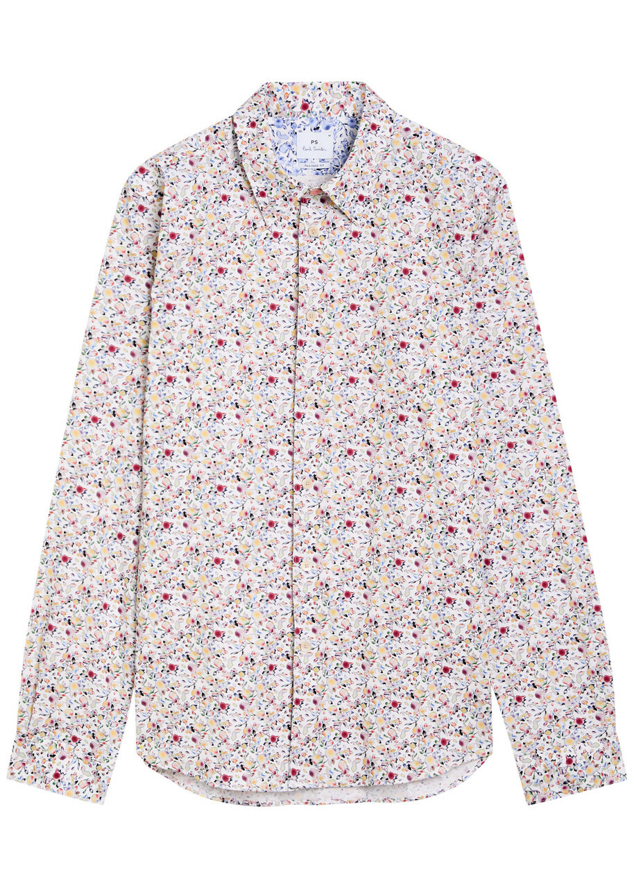 PS Paul Smith Patterned Tailored fit Stretch-cotton Shirt Multicoloured 1
