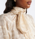 Dorothee Schumacher Airy Check tie-neck cotton and silk blouse