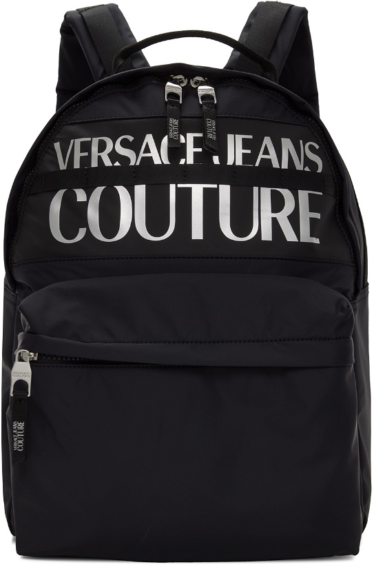 Photo: Versace Jeans Couture Black & Silver Logo Backpack