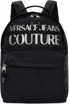 Versace Jeans Couture Black & Silver Logo Backpack