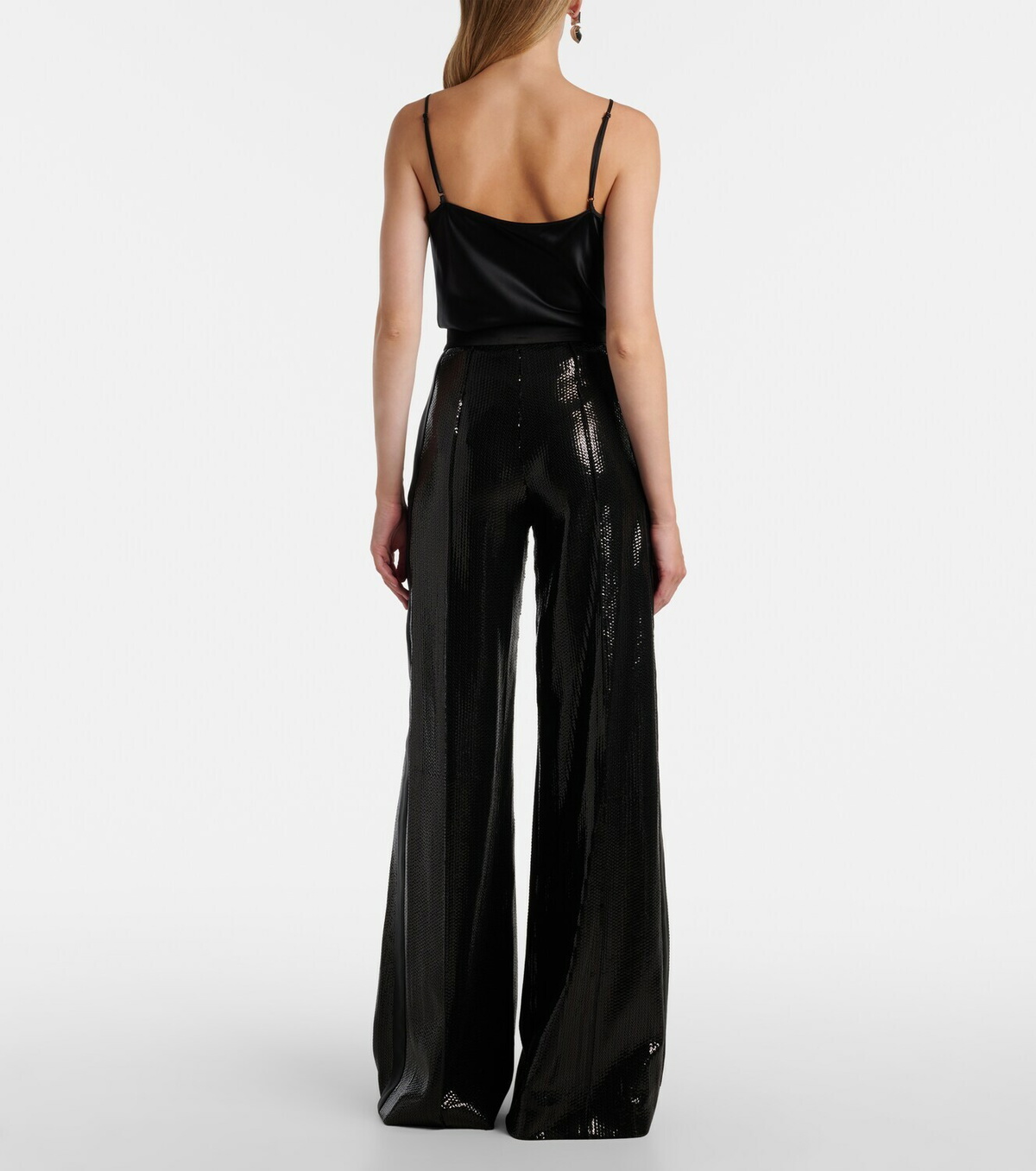 Elie Saab Sequined satin wide-leg pants