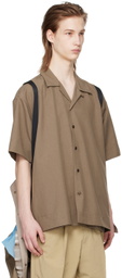 meanswhile Brown Feather Smooth Snap Shirt