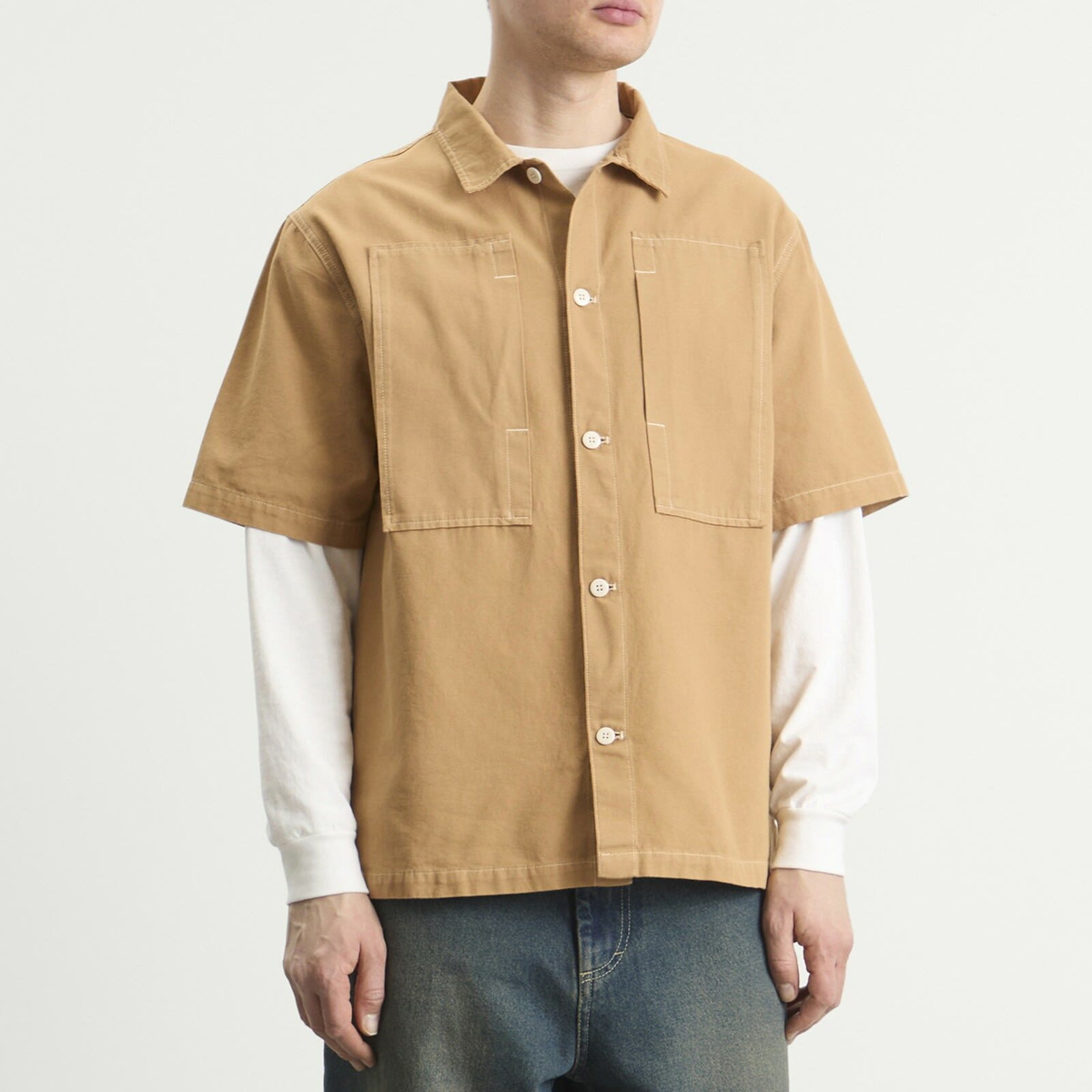 Stan Ray Men's Short Sleeve Painter Shirt in Apple Cinnamon Canvas