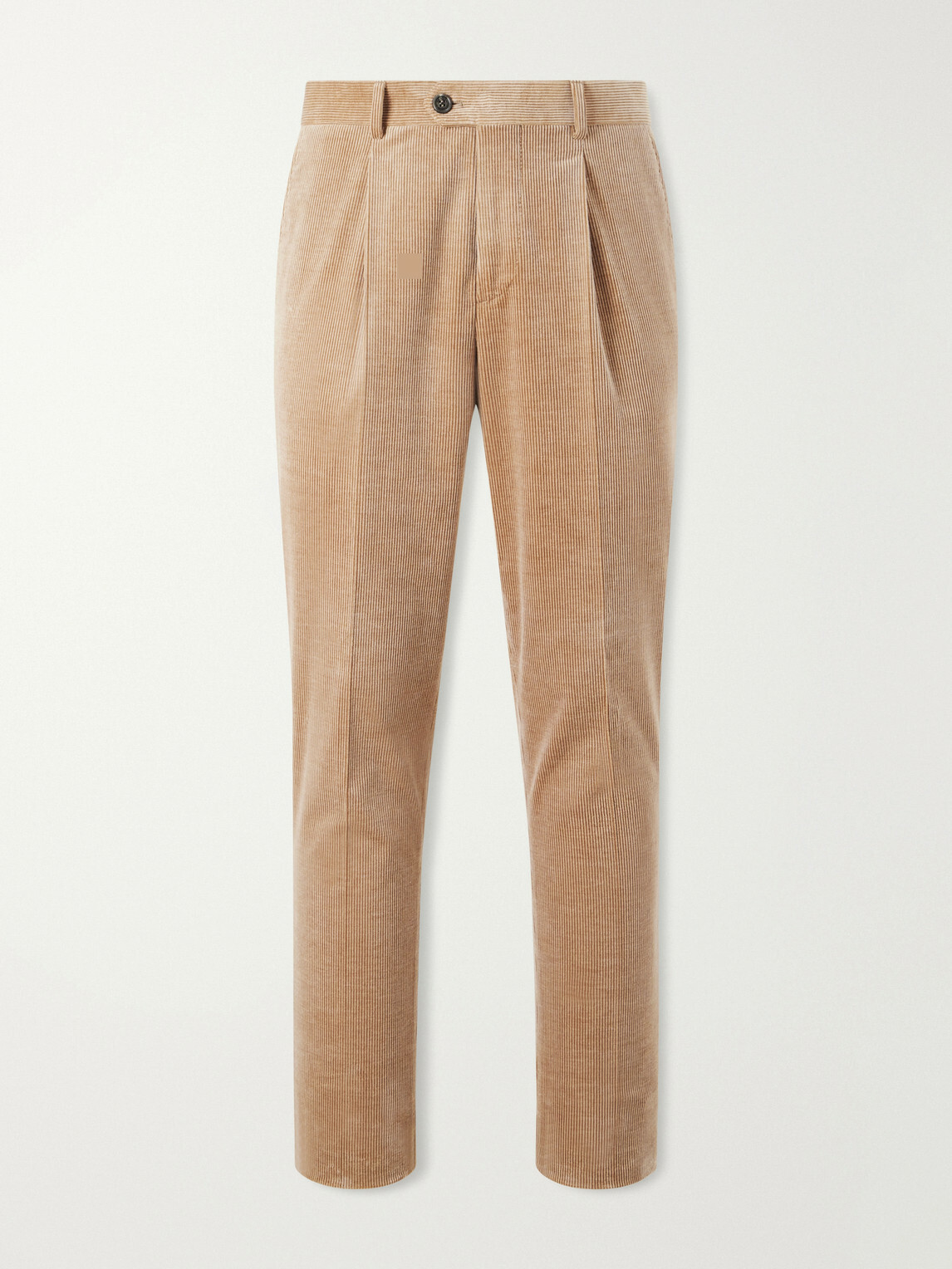 Brunello Cucinelli - Straight-Leg Pleated Cotton-Blend Corduroy Trousers - Brown