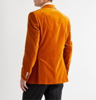 Favourbrook - Newport Slim-Fit Cotton-Blend Velvet Tuxedo Jacket - Orange