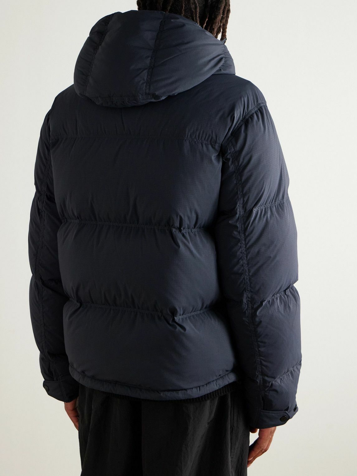 STONE  N-3B＿DOWN JACKET 21 AW S Stone Island - Quilted CORDURA® Ripstop Hooded Down Jacket - Blue