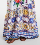 Camilla Printed linen maxi skirt