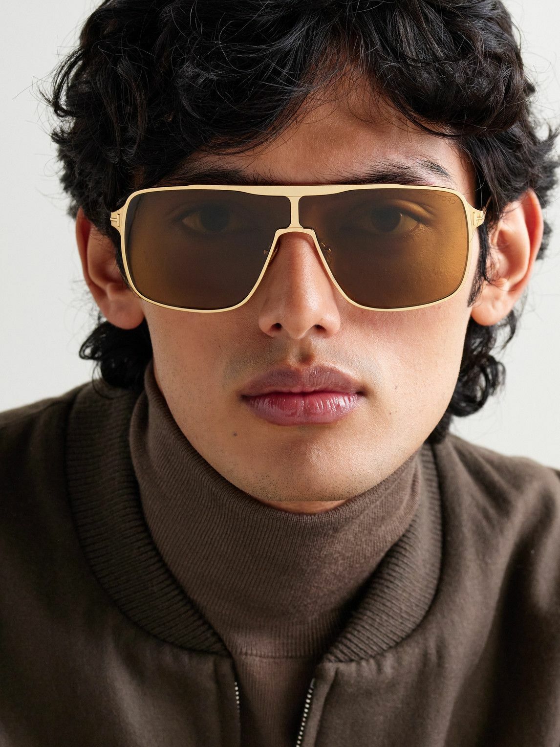 TOM FORD - Zappa D-Frame Gold-Tone Sunglasses TOM FORD