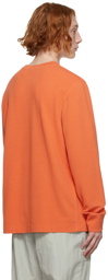 Helmut Lang Orange Waffle Knit Long Sleeve T-Shirt