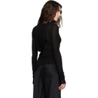 Rick Owens Black Tower Cropped Rib LS Hoodie