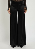Alice + Olivia Olivia Wide-leg Satin Trousers Black