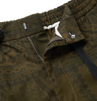 Officine Generale - Printed Cotton-Twill Drawstring Trousers - Army green