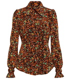 Victoria Beckham - Floral ruffle-trimmed silk blouse