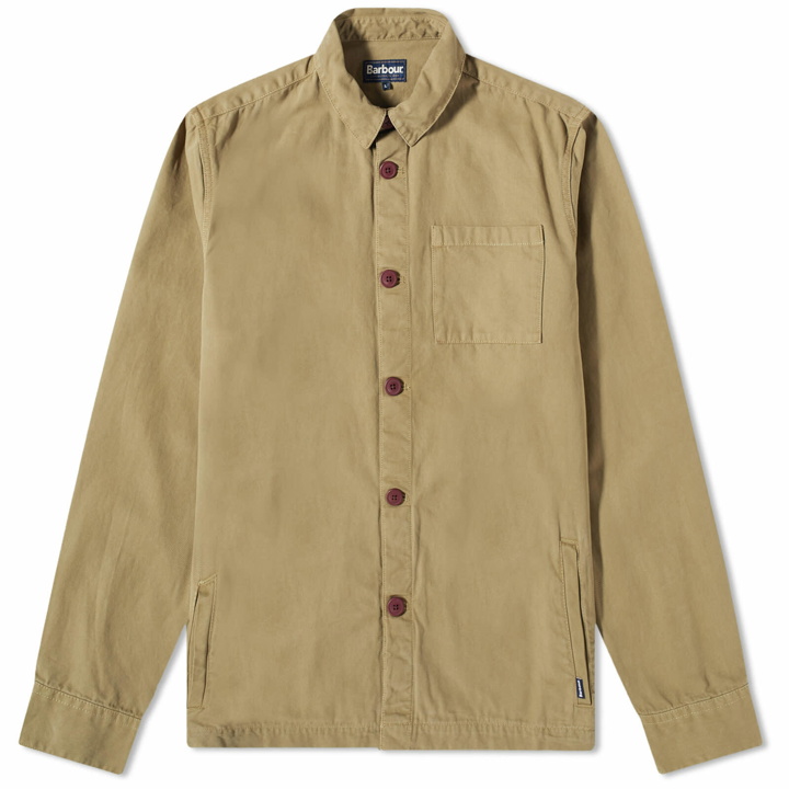 Photo: Barbour Men's Washed Overshirt in Bleached Olive