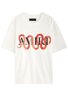 Amiri Snake Printed Cotton T-shirt Ivory