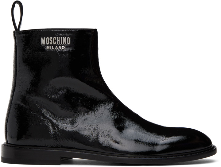 Photo: Moschino Black Crinkled Boots