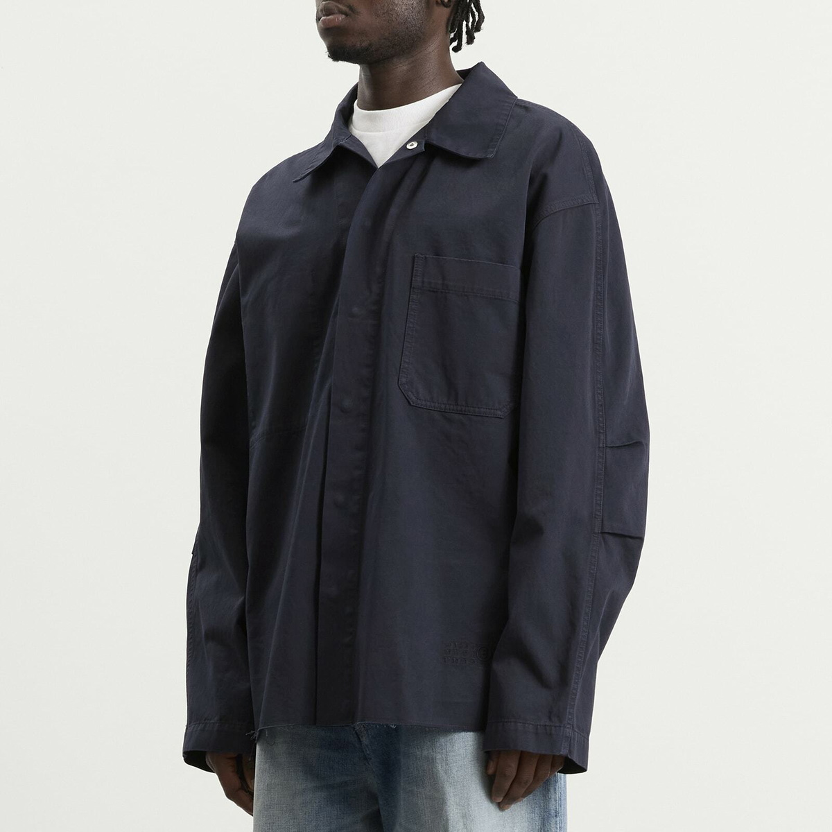 MM6 Maison Margiela Men's Cotton Workwear Jacket in Blue