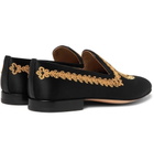 Versace - Embroidered Satin Loafers - Men - Black