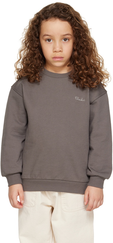 Photo: Kodomo BEAMS Kids Brown Embroidered Sweatshirt