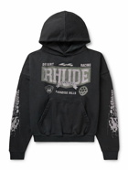 Rhude - 4x4 Logo-Print Cotton-Jersey Hoodie - Black