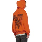 Warren Lotas Orange Oversized Love Hate Bomber Fit Hoodie