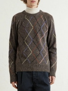 Paul Smith - Argyle Wool and Cotton-Blend Sweater - Brown