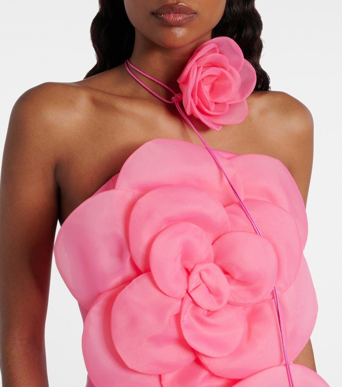 Leo Lin Floret floral-appliqué bustier dress