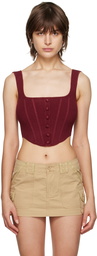 Danielle Guizio Burgundy Paneled Corset