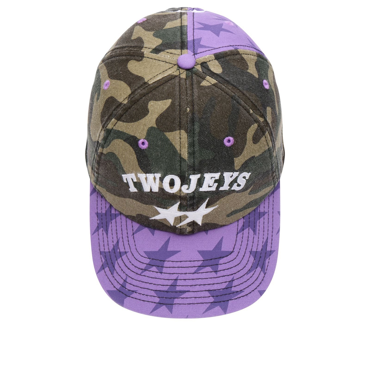 TwoJeys Mismatched Camo Dad Cap in Camo/Purple 