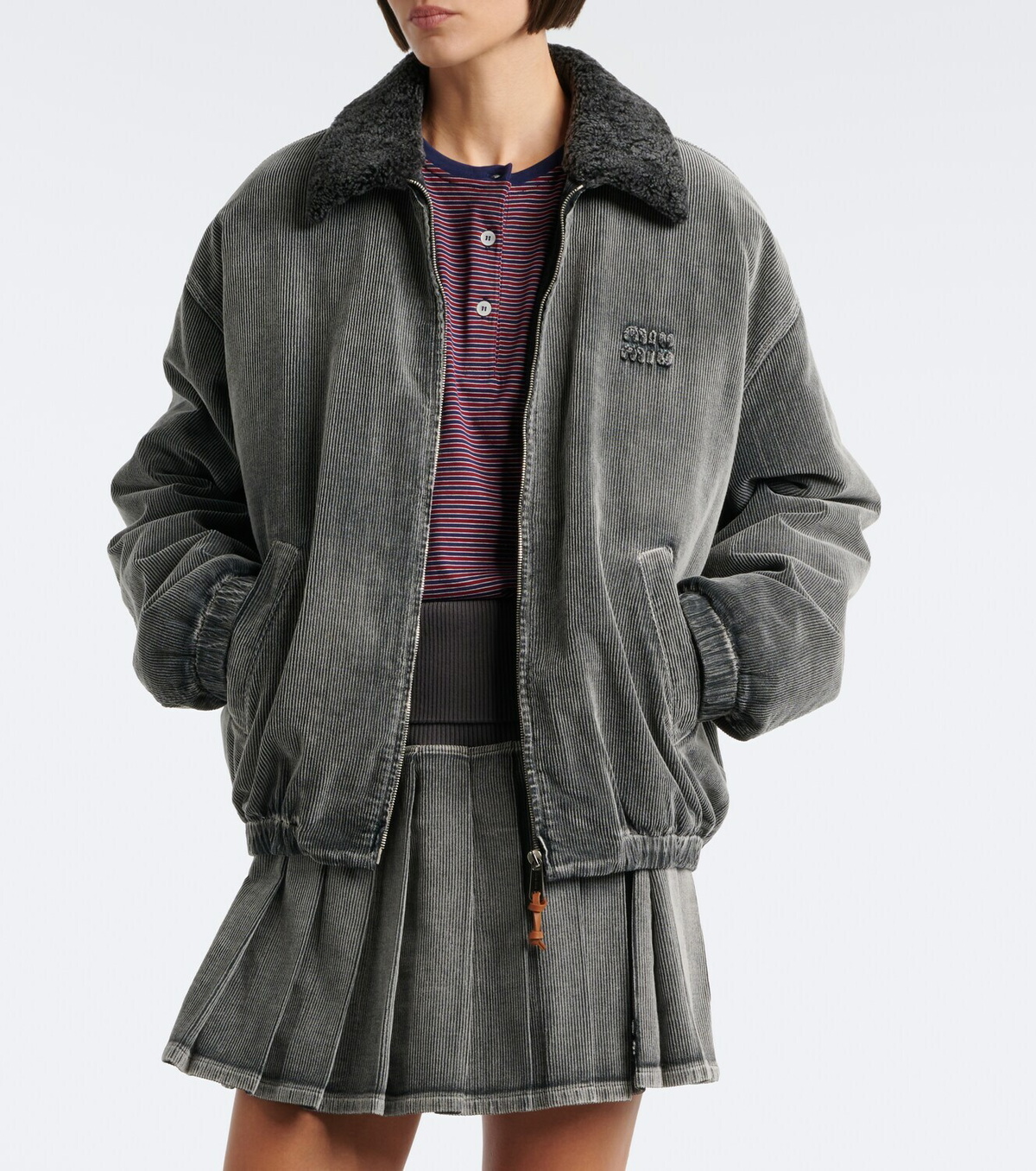 Miu Miu Corduroy cotton bomber jacket