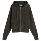 Entire Studios Men's Slim Zip Up Hoodie in Washed Black