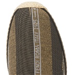 Fendi - Reflective Logo-Trimmed Striped Canvas Espadrilles - Brown