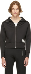 Daniel W. Fletcher Black Jersey Zip-Up Sweater