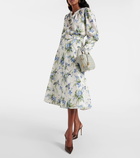 Veronica Beard Arwen floral cotton midi skirt