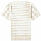 Folk Men's Textured Stripe T-Shirt in Tobacco Stripe